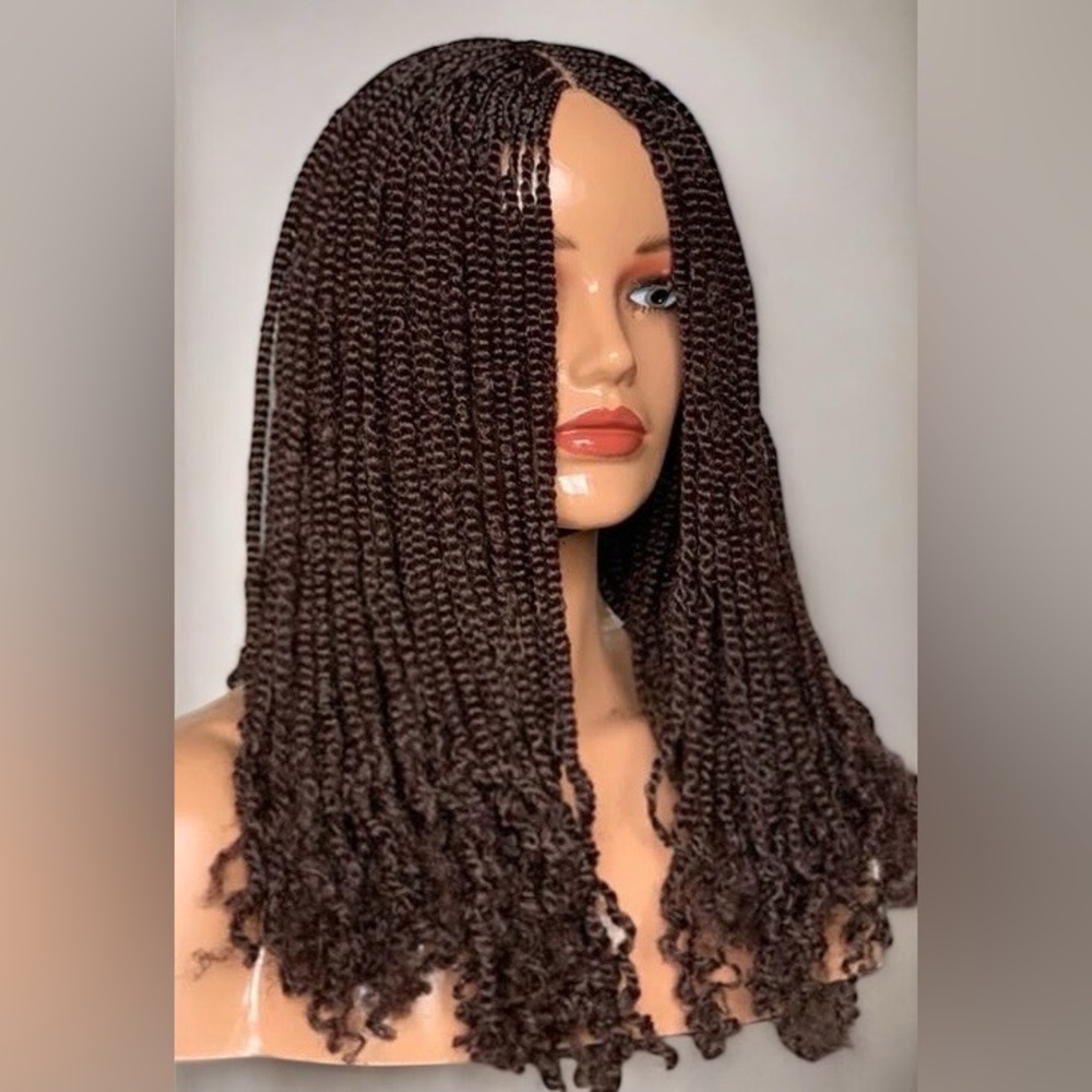Kinky Twist Brown Braided Wig